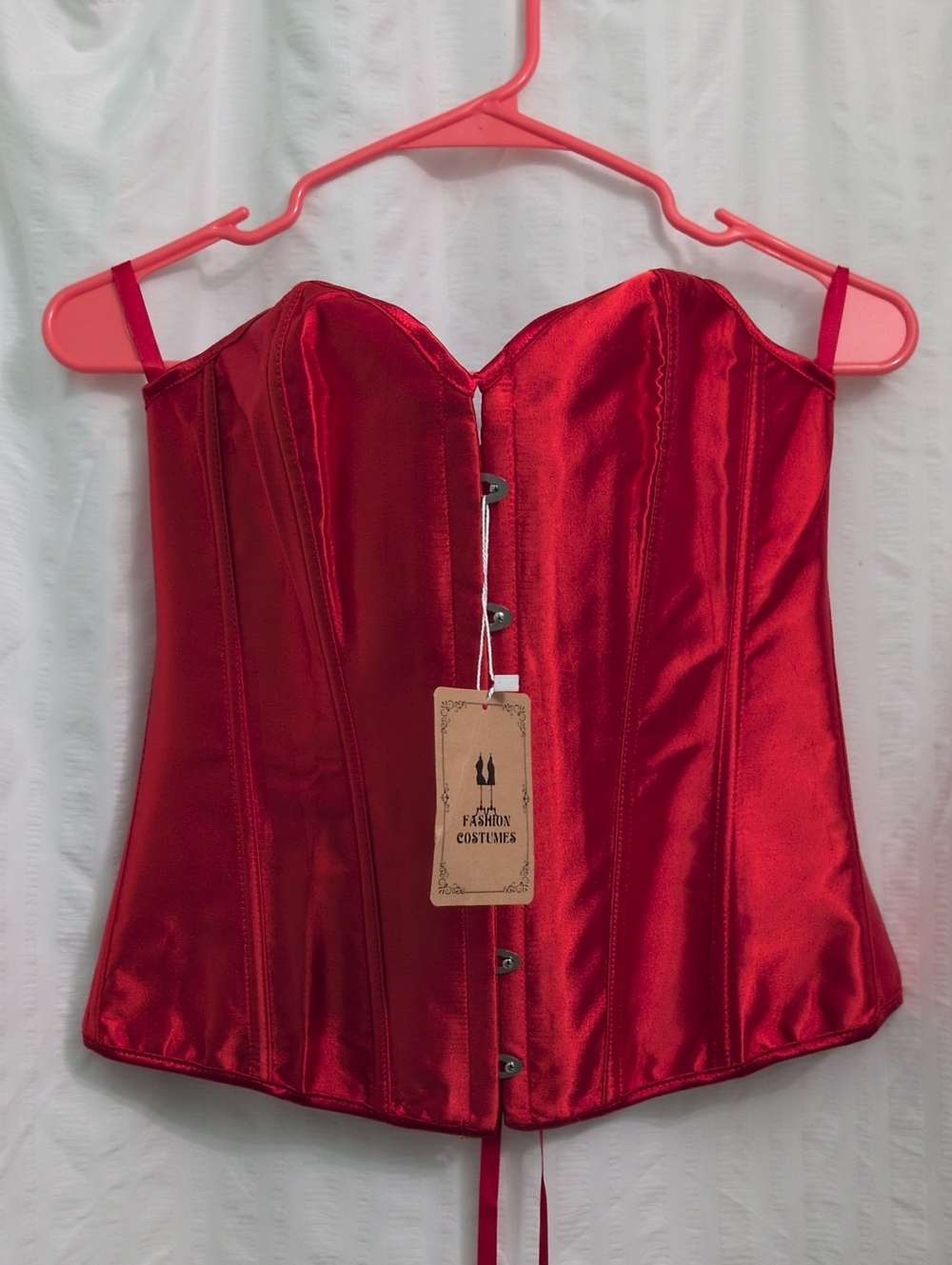 NWT Red Satin Corset Top Size XL